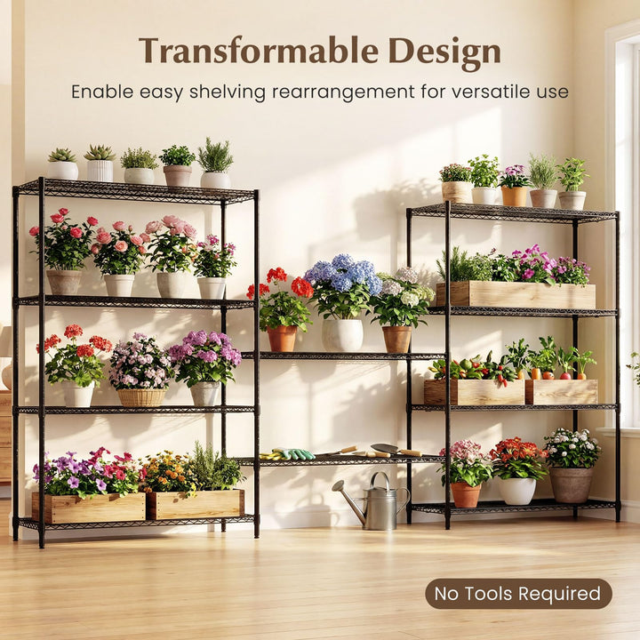 Giantex 5-Tier Metal Storage Shelving Unit with V-Shaped Wire Rack