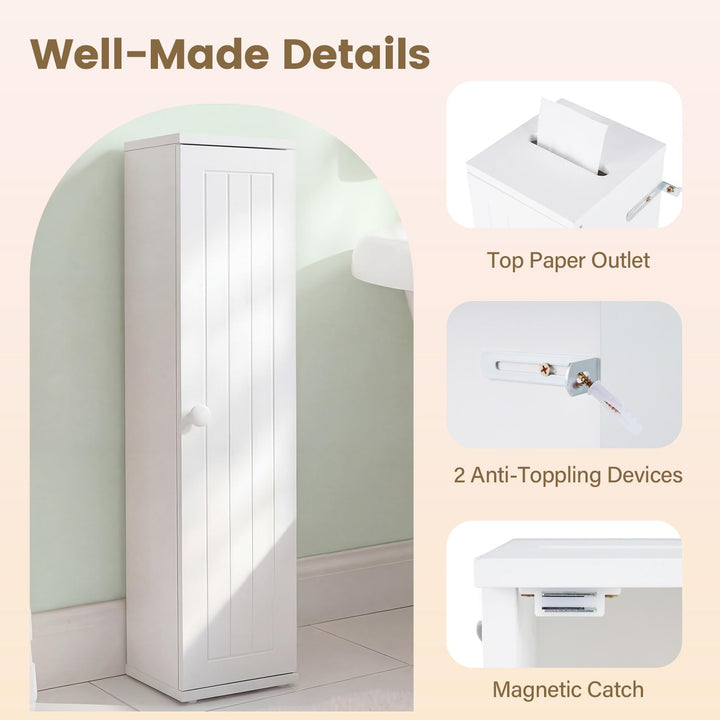 Giantex Small Bathroom Storage Cabinet with Door and Removable Shelves
