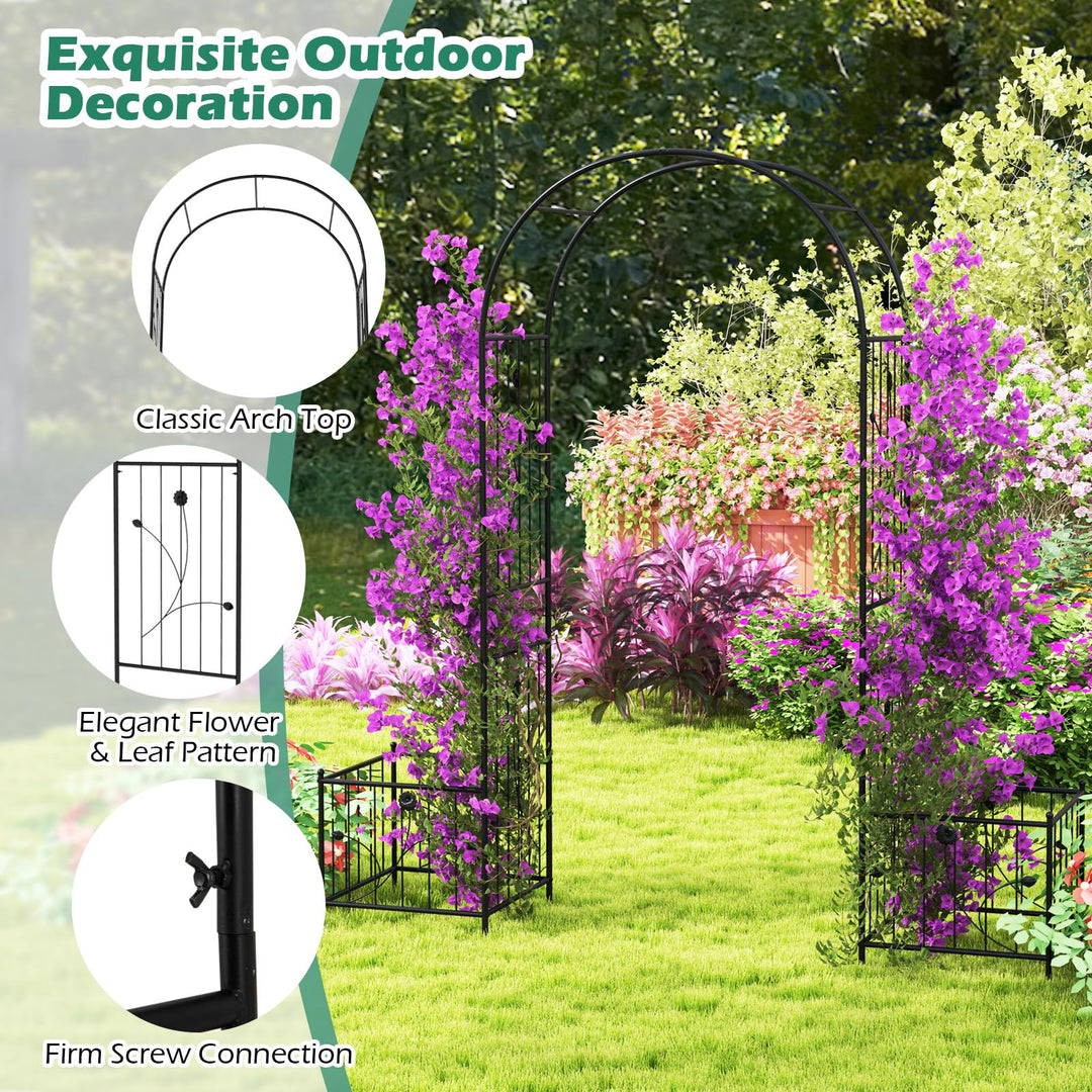 Giantex Garden Arch Trellis with Planters, 86&