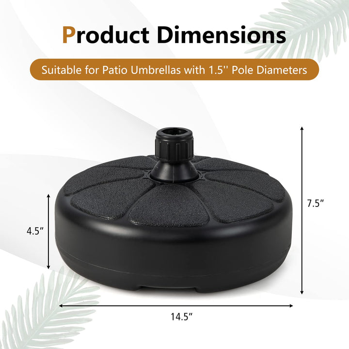 Giantex Fillable Umbrella Base, Water and Sand Filled Umbrella Stand, Fits 1.5" Patio Umbrella Pole