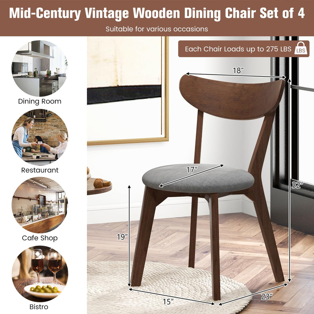 Giantex Upholstered Dining Chairs Set of 2/4 for Living Room Restaurant