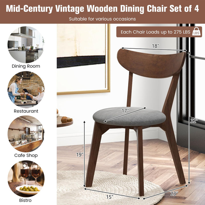 Giantex Upholstered Dining Chairs Set of 2/4 for Living Room Restaurant