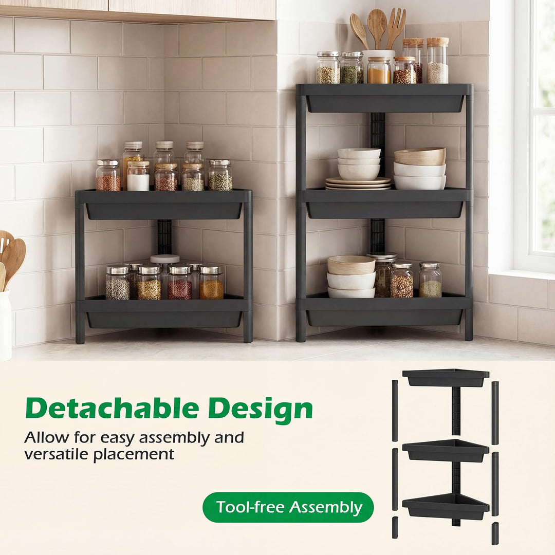 Giantex 3-Tier Corner Shower Caddy 2-Pack with Detachable Design
