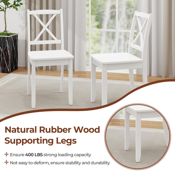 Giantex Wood Dining Chairs, Armless Kitchen Chairs w/Rubber Wood Legs &amp; Curved Backrest