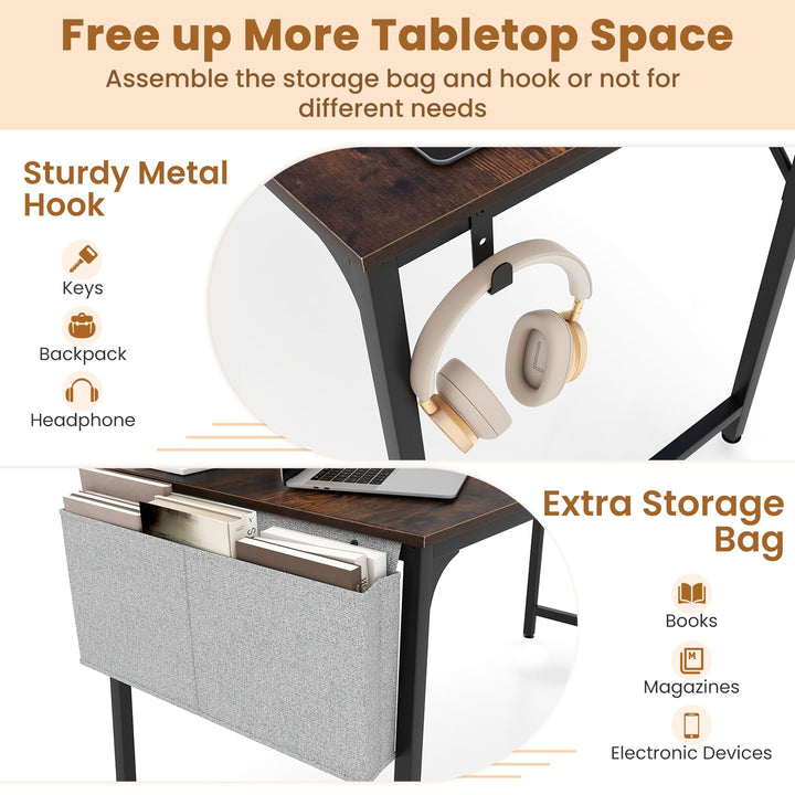 Giantex 30 FT Conference Table with Charging Station, 60" x 24" Rectangular Large Meeting Room Desk with Storage Bag &amp; Hook