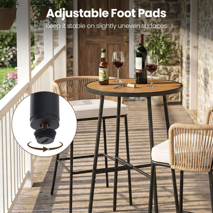 Giantex 41-inches Patio Bar Table Acacia Wood Pub Table