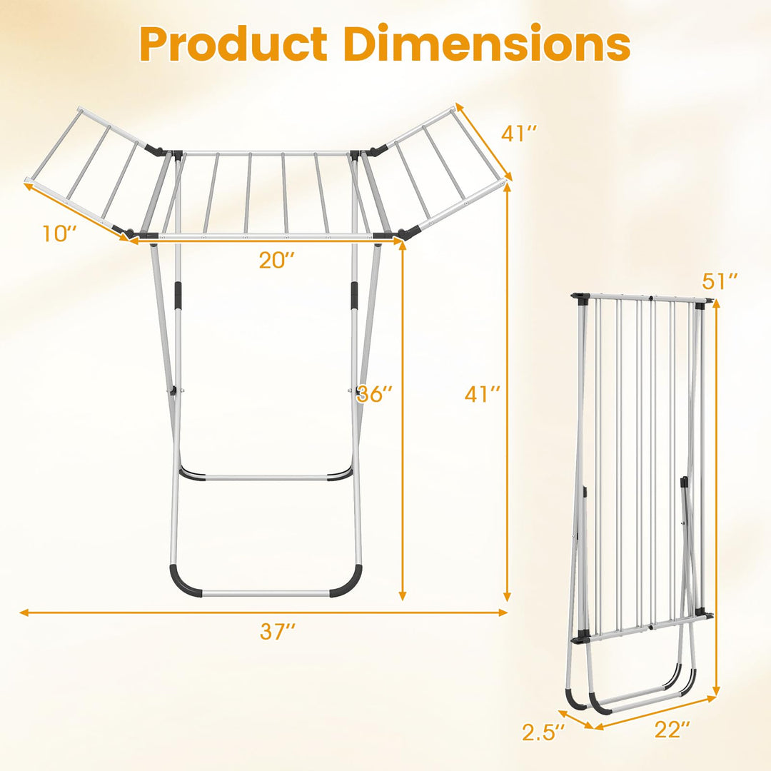 Giantex Folding Clothes Drying Rack Freestanding Aluminum Laundry Drying Rack