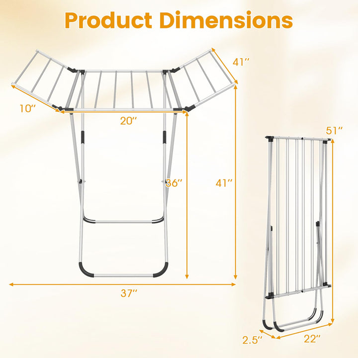 Giantex Folding Clothes Drying Rack Freestanding Aluminum Laundry Drying Rack