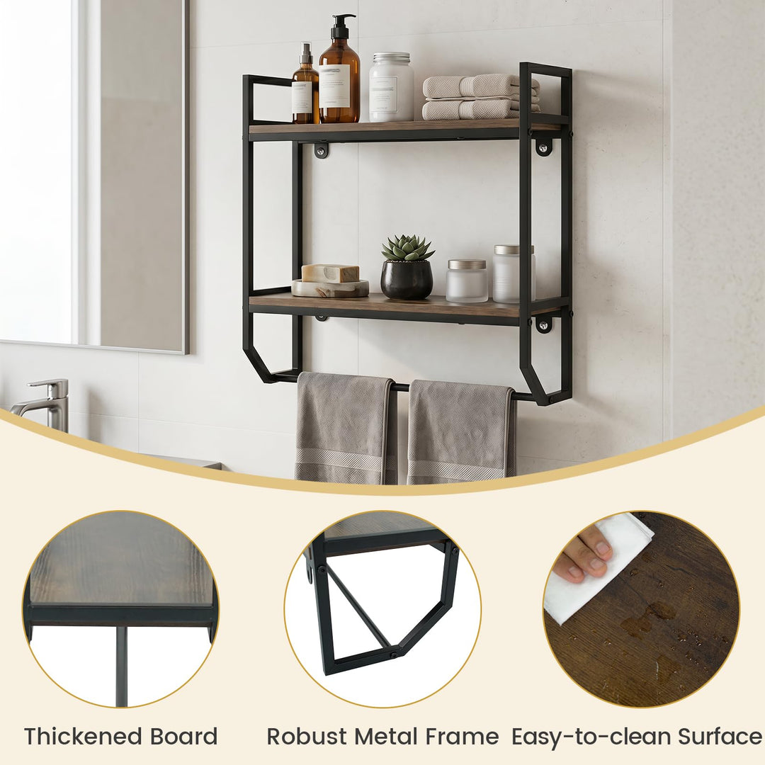 Giantex Bathroom Shelf with Towel Bar