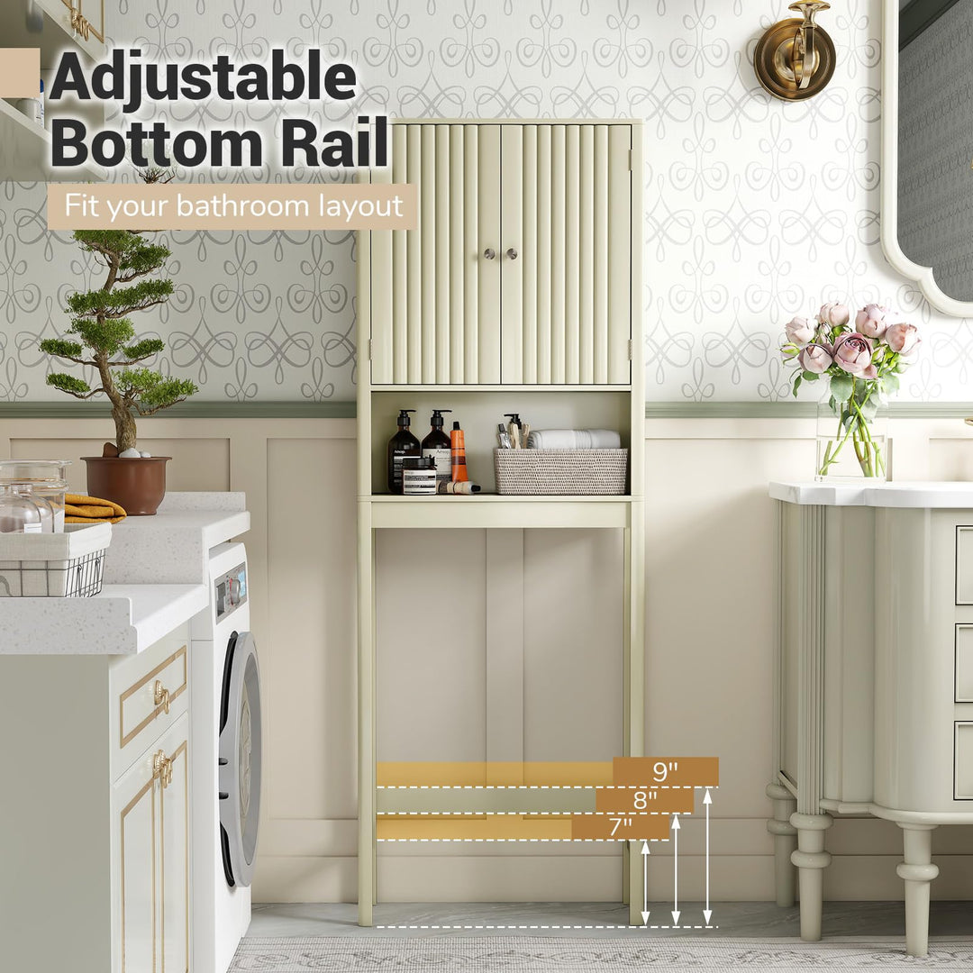 Giantex Over The Toilet Storage Cabinet with Fluted Doors
