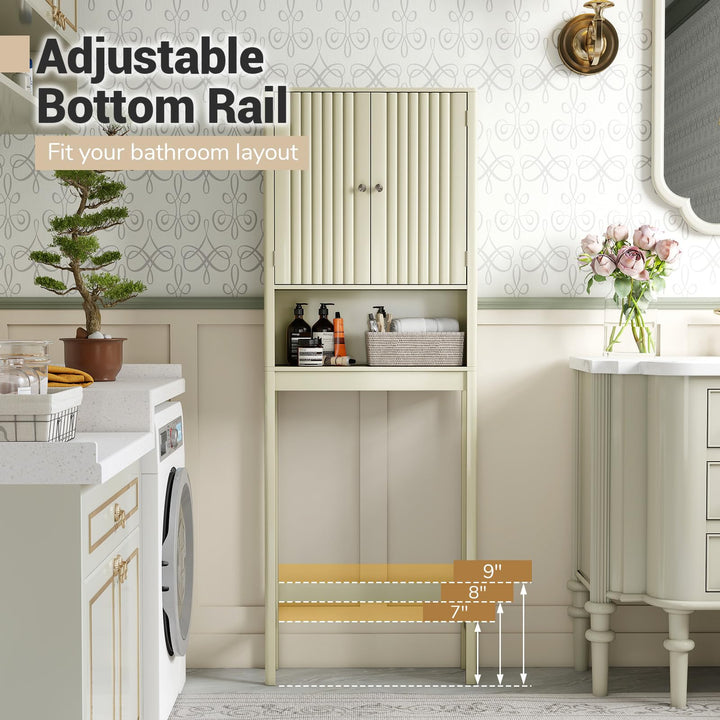 Giantex Over The Toilet Storage Cabinet with Fluted Doors