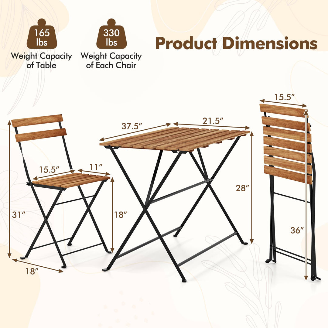 Giantex 5 Piece Outdoor Dining Table Set for 4
