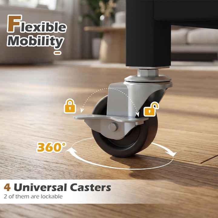 Giantex 3-Tier Rolling Printer Stand with Storage Shelves