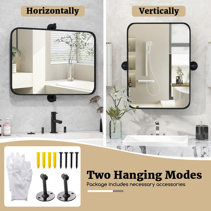 CHARMAID Pivot Mirror for Bathroom - 30&