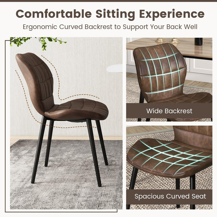 Giantex Upholstered Dining Chairs, Mid Century Retro Kitchen Chairs w/Padded Back &amp; Seat