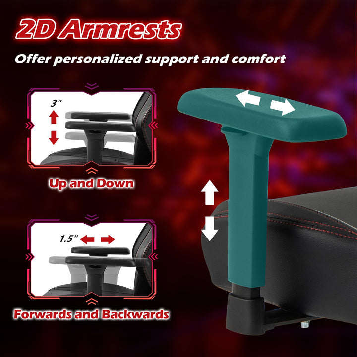 Giantex Gaming Chair Video Game Chair with Magnetic Headrest &amp; Lumbar Support