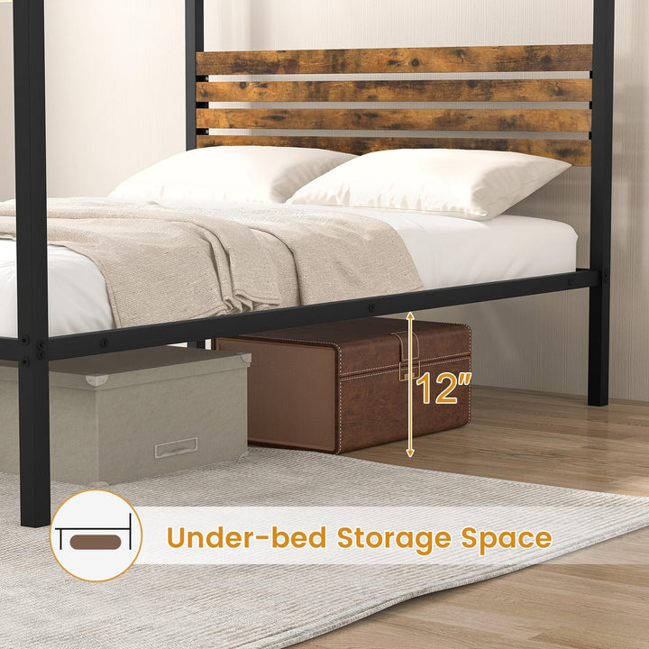 Giantex Queen/Full/Twin Size Metal Canopy Bed Frame