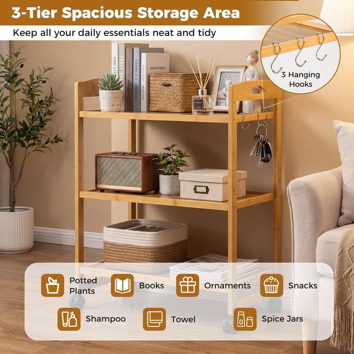 Giantex 3-Tier Rolling Storage Cart for Living Dining Room