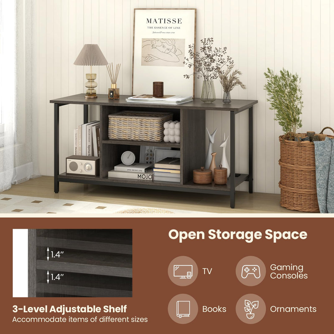 Giantex TV Stand for TV Up to 50” TVs, Entertainment Center with Charging Station, USB &amp; Type C Ports
