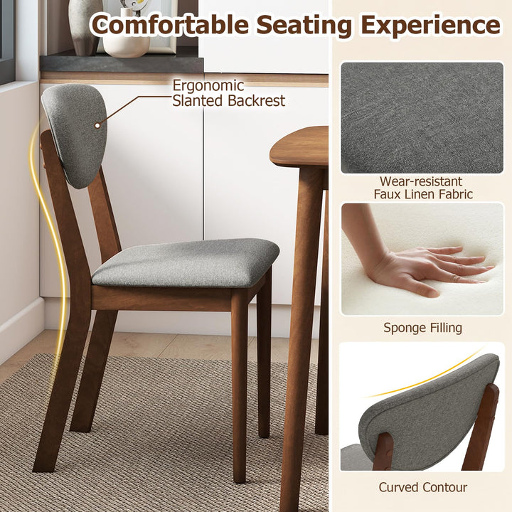 Giantex Mid-Century Modern Kitchen Table and Upholstered Chairs Set for 4