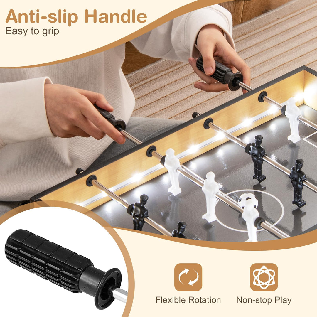 Giantex 20 Inch Foosball Table - Tabletop Football Table w/LED Lights, Realistic Players &amp; 2 Balls