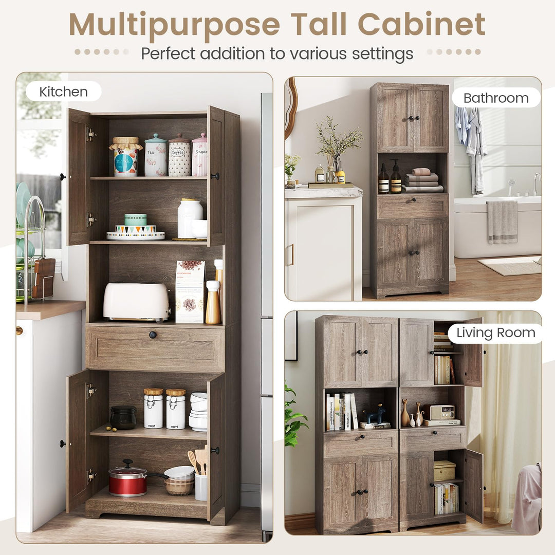 Giantex 67.5" Tall Floor Storage Cabinet w/4 Doors &amp; 1 Drawer