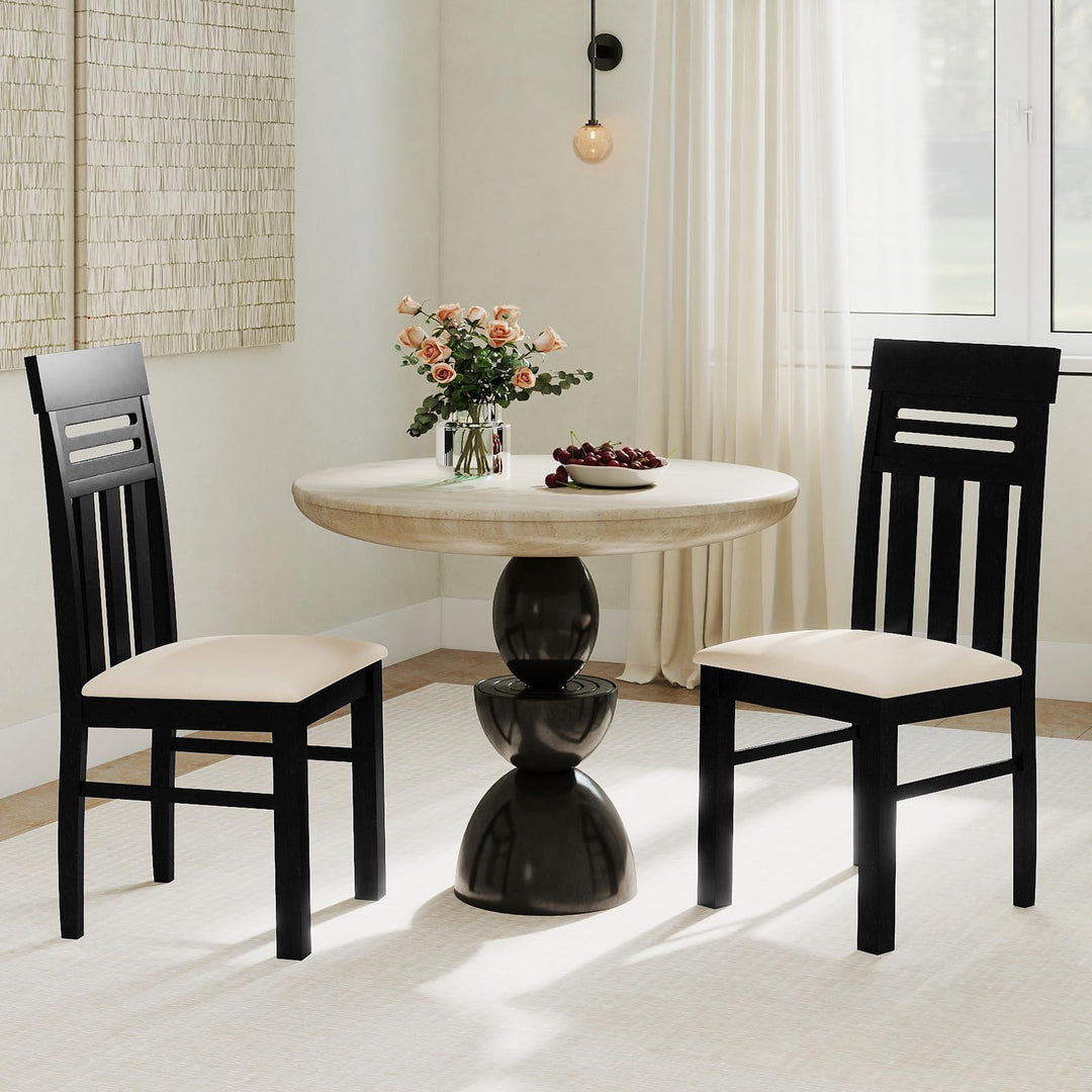 Giantex High Back Dining Room Chairs with Padded Seat &amp; Rubber Wood Frame
