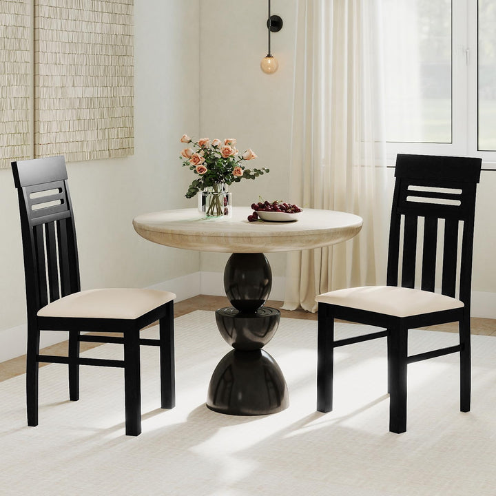 Giantex High Back Dining Room Chairs with Padded Seat &amp; Rubber Wood Frame