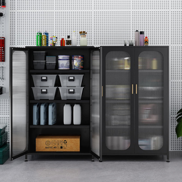 Giantex 2-Door Metal Storage Cabinet 5-Tier Tall Kitchen Pantry