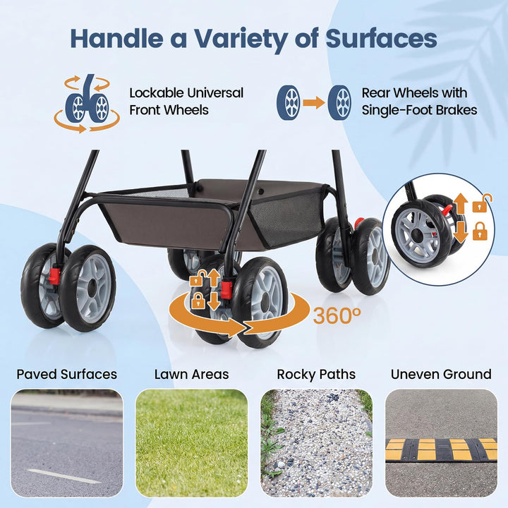 Giantex 3-in-1 Pet Stroller with Detachable Carrier for Small &amp; Medium Pets
