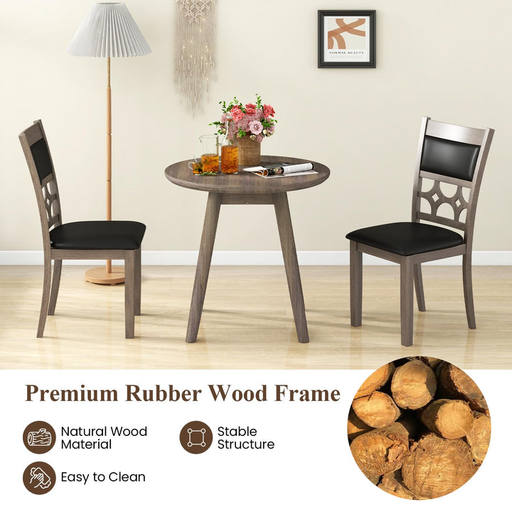 Giantex Wooden Dining Chairs, Farmhouse Armless Kitchen Chairs w/Padded Backrest &amp; Seat