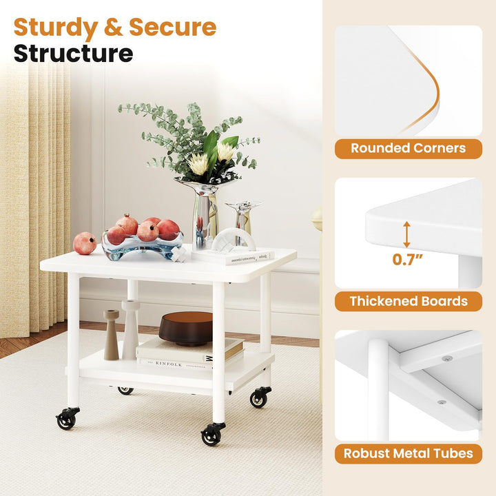 Giantex 2 Tier Mobile Printer Table with Storage Shelf