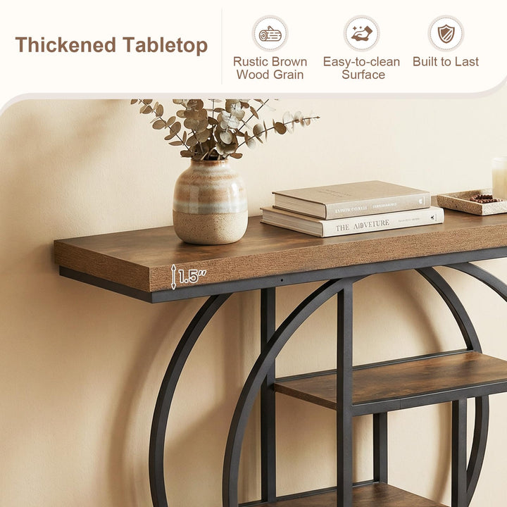 Giantex 41" Industrial Console Table | 4-Tier Narrow Entryway Table with Storage Shelves