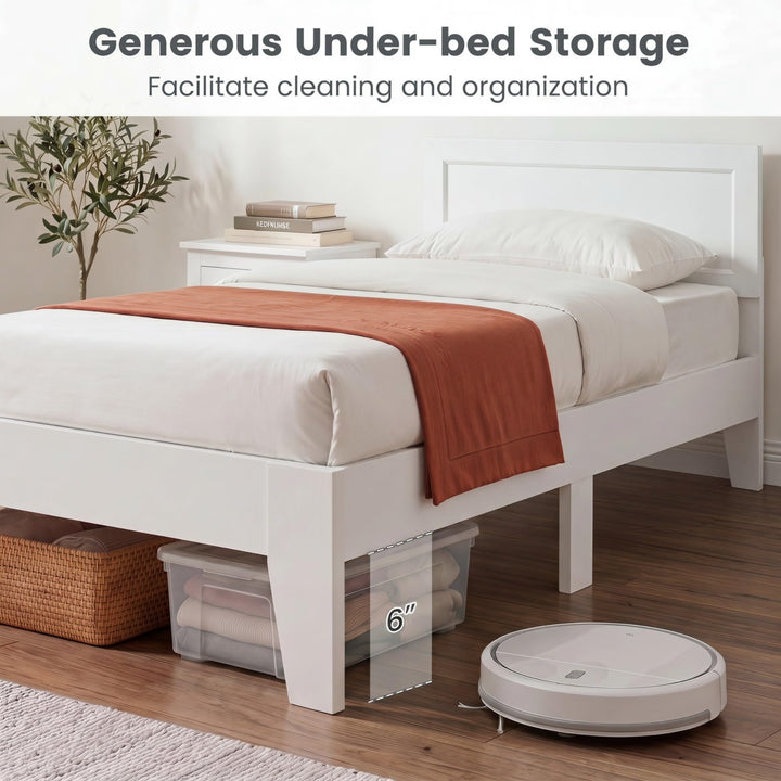 GIANTEX Twin/Full/Queen Size Wooden Bed Frame with Wood Slat Support