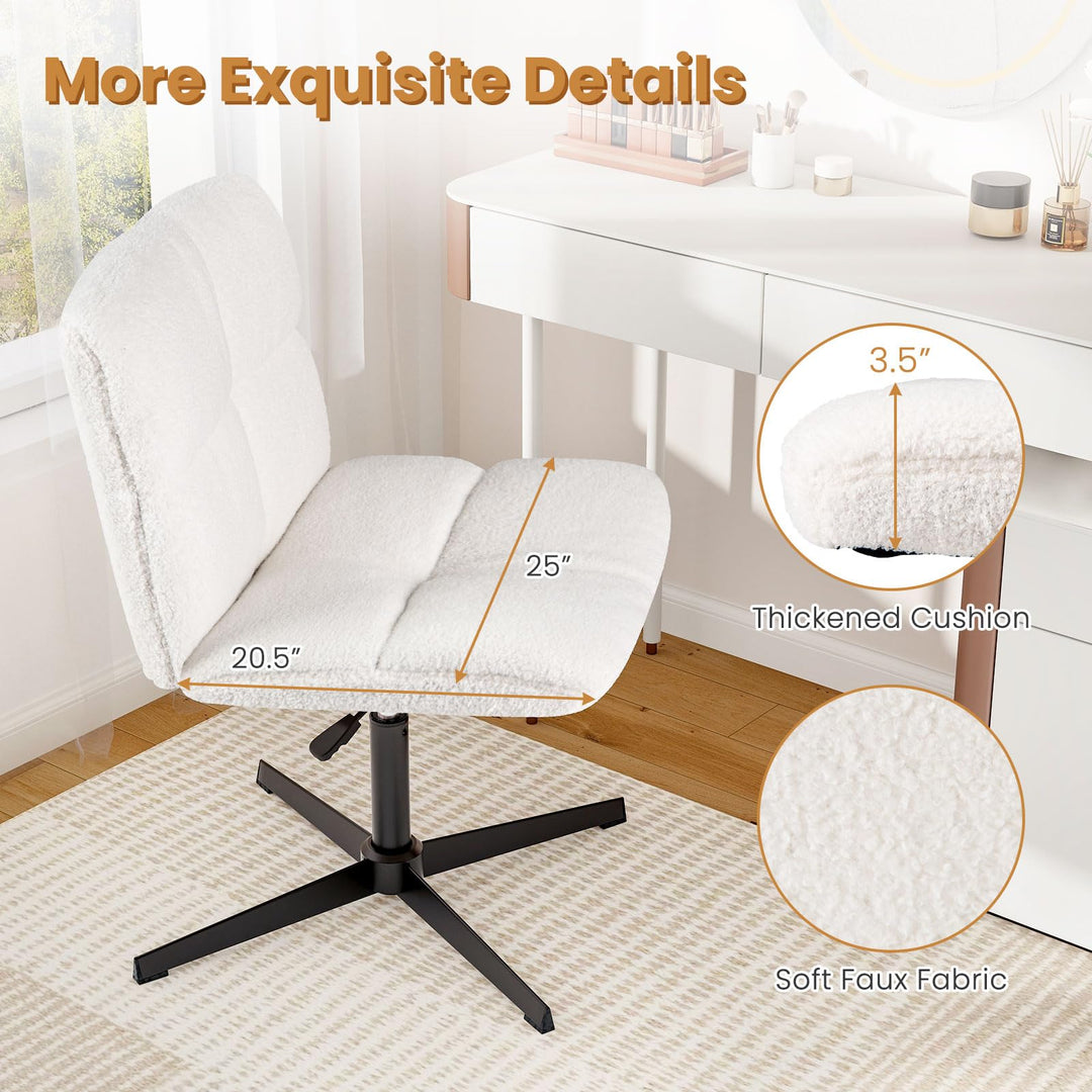 Giantex Criss Cross Chair No Wheels, Armless Cross Legged Office Desk Chair