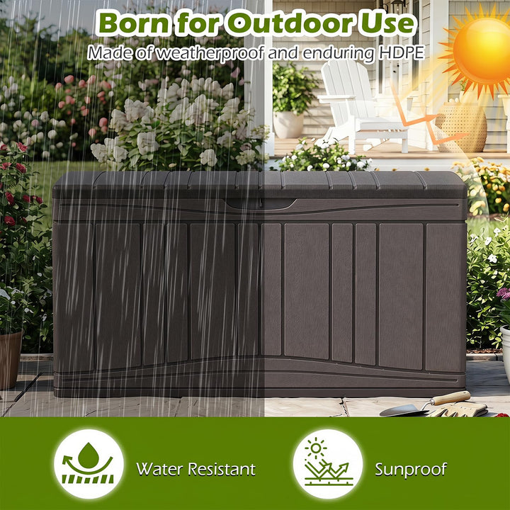 Giantex 80 Gallon Patio HDPE Storage Bin with Gas Struts &amp; Lock-Compatible Lid