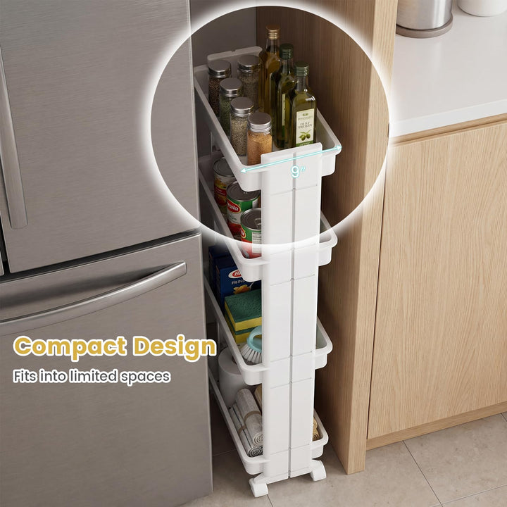 Giantex 4-Tier Slim Rolling Storage Cart for Kitchen