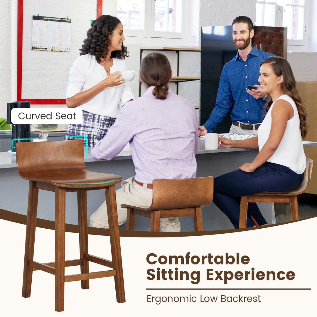 Giantex 2 or 4 Bar Stools Set with Low Back &amp; Footrest