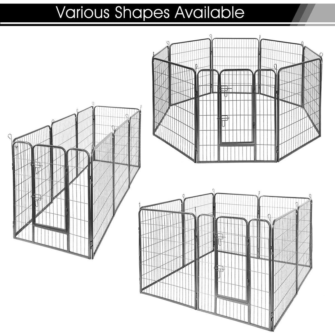 Giantex 8-Panel Folding Puppy Playpen, Portable Dog Fence W/ Safety Gate for Yard