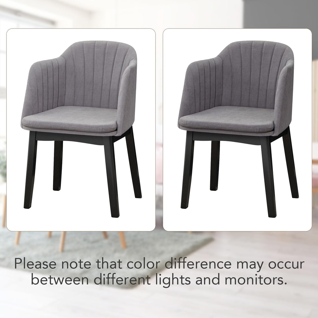 Giantex Modern Dining Chairs, Upholstered Velvet Accent Chairs w/Curved Backrests &amp; Rubber Wood Legs