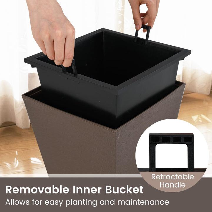 Giantex Self-Watering Flower Pots withith Removable Inner Bucket &amp; Drainage Holes