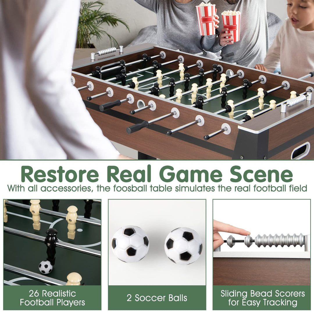 Giantex 54” Foosball Table, Foosball Table Adult Size with 2 Balls, Wood Football Table