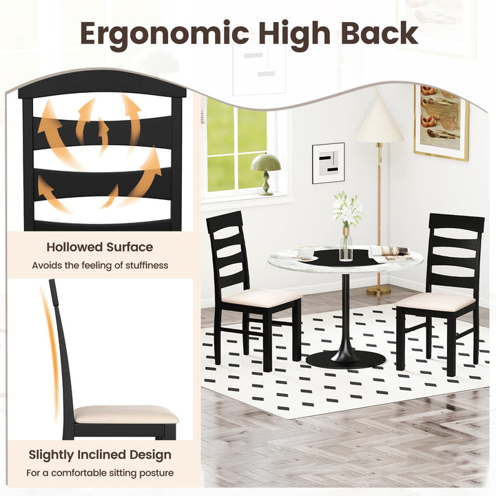 Giantex Dining Chairs Set of 2/4 with Padded Seat &amp; Rubber Wood Frame