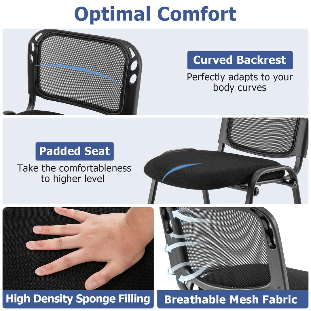 Giantex Set of 5 Stackable Conference Chairs with Mesh Back