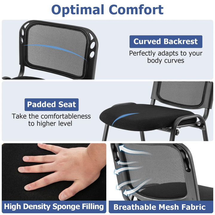 Giantex Set of 5 Stackable Conference Chairs with Mesh Back