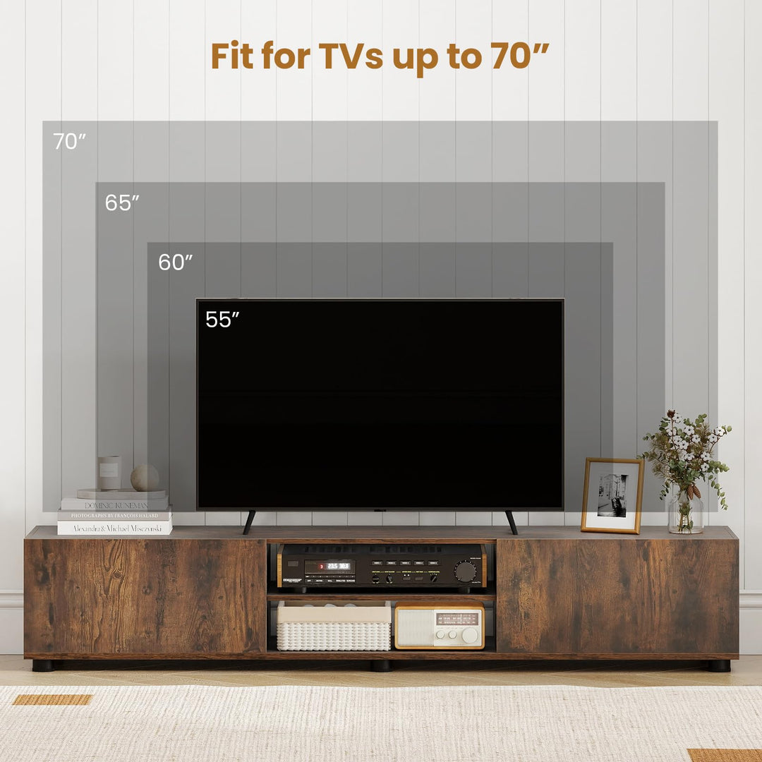 Giantex TV Stand for 55-70 Inch TV Modern Entertainment Center w/ 3 Open Shelves