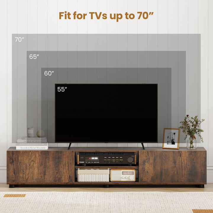 Giantex TV Stand for 55-70 Inch TV Modern Entertainment Center w/ 3 Open Shelves
