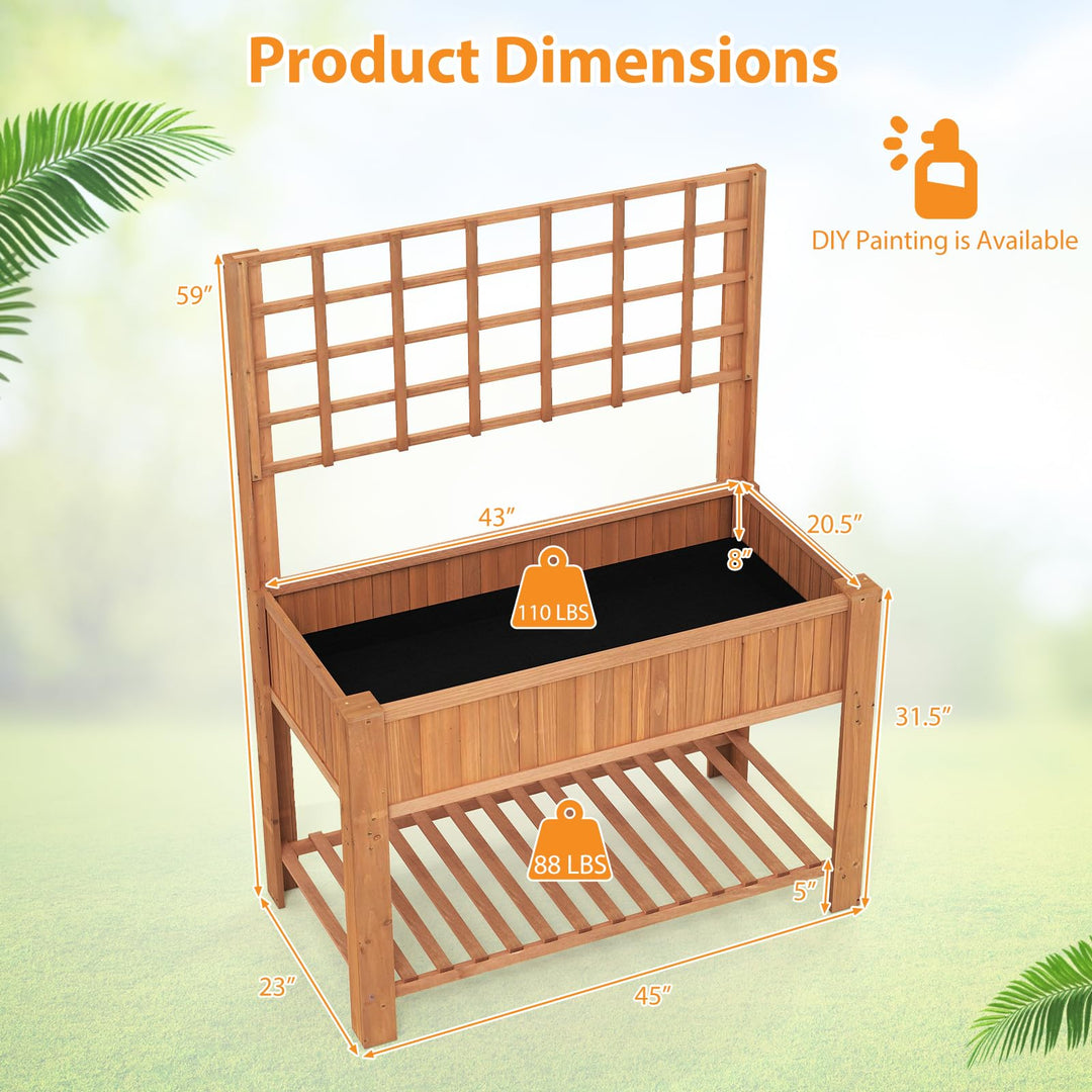 Giantex Raised Garden Bed with Trellis