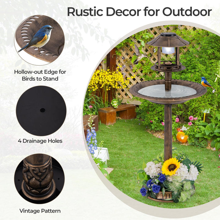 Giantex 42 inch Bird Bath Solar Lighted