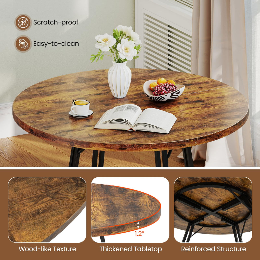 Giantex 47-inches Round Dining Table for 4-6 People